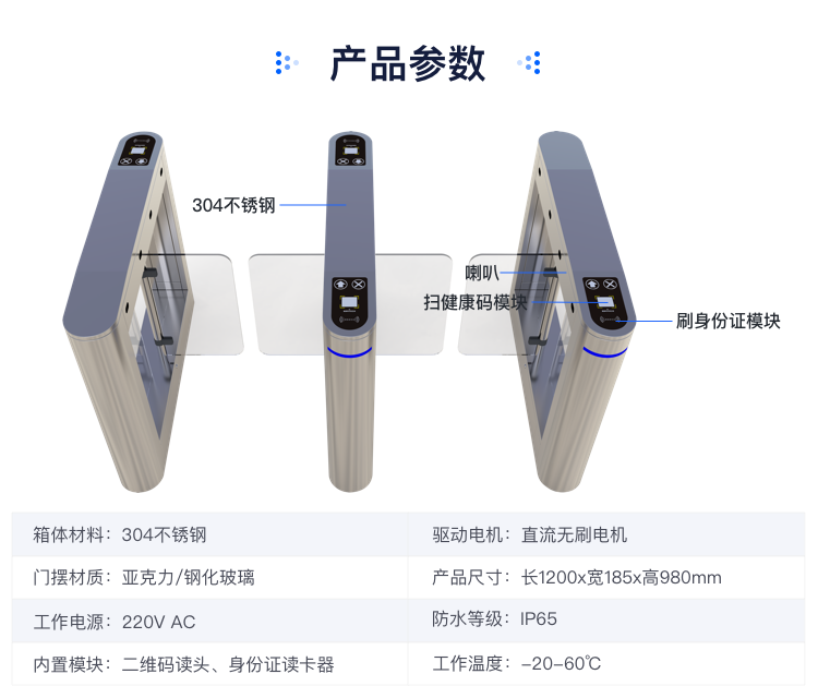 人证核验人行通道闸门禁一体机