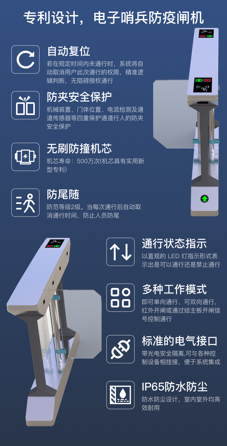 GK728-YT扫码蝶形通道闸机
